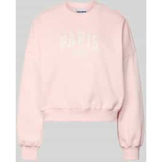 Sweatshirt met labelprint en ronde halslijn