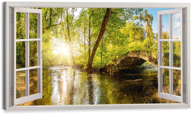 Schilderij Uitzicht op groen - 70 x 118 - Hout - REINDERS