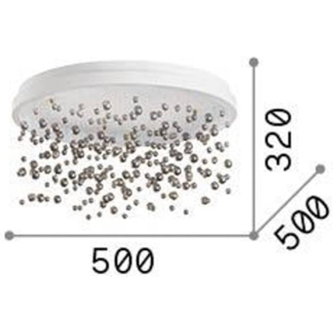 Ideal Lux plafondlamp Armony wit metaalglas, Ø 50 cm