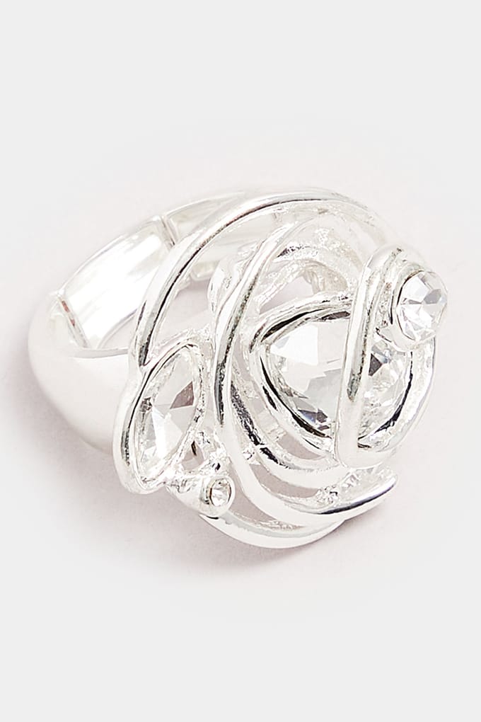 Yours Zilveren Ring Met Ovale Twist En Diamantjessize One Size