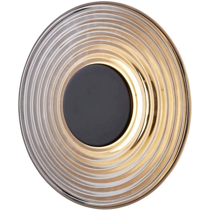 Searchlight LED wandlamp Cleo, rookgrijs/matzwart, Ø 30 cm, glas