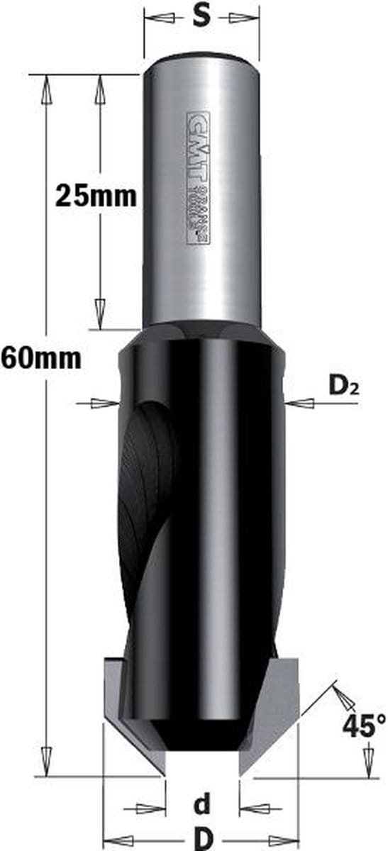 CMT - Verzinker, rechts - Boor - Verzinkers - Multifunctionele boor - 1 Stuk(s)