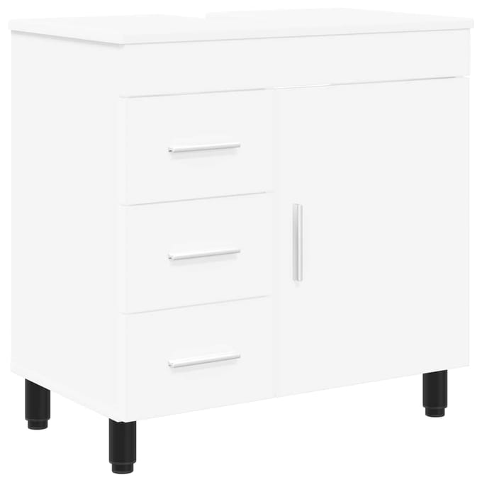 vidaXL - Badkamer - vaniteitsunit - Wit - 60 - x - 35 - x - 60 - cm - Bewerkt - hout