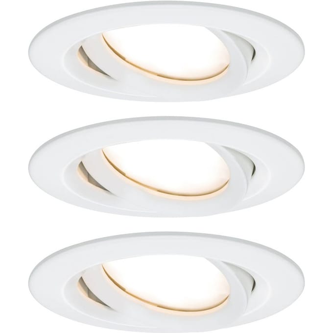 LED-inbouwlamp Nova Plus Coin Basisset zwenkbaar IP65 rond 93 mm 30° Coin 3x6W 3x470lm 230V dimbaar 2700K Wit mat