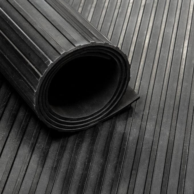 IVOL Rubber loper / rubbermat op rol streep 3mm - Breedte 100 cm - per strekkende meter