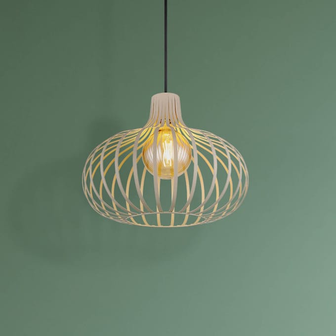Hanglamp - crème - MATEO - metaal - Ø 40cm - E27 - 33370119 - Globo