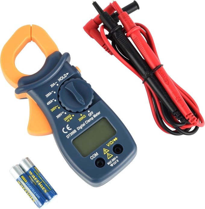 Digitale Multimeter - Stroomtang Tester - Elektrische Metingen - Groot LCD Scherm - 2000 Tellingen - Zwart