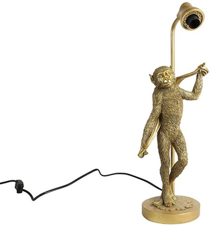 Countryfield - Tafellamp aap douche Orwell gold 48,5CM