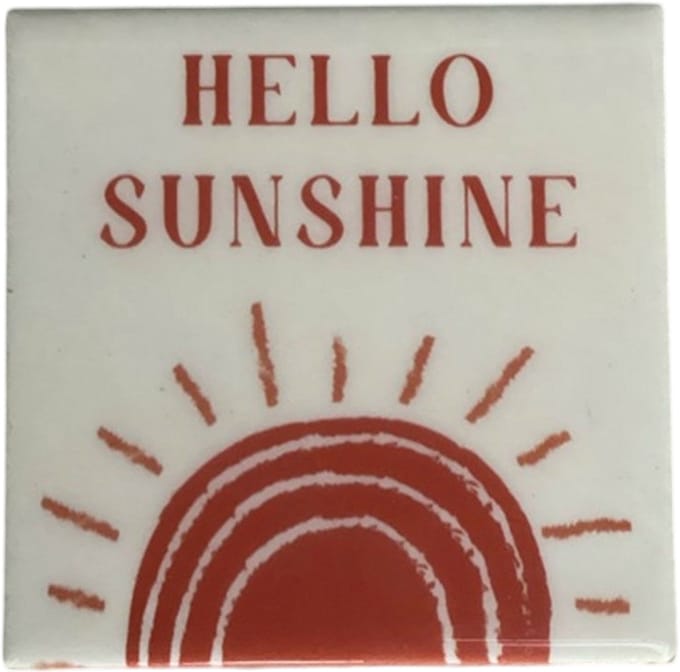HomeBound by KY | Tegeltje Hello Sunshine | 10,5x10,5x0,5cm
