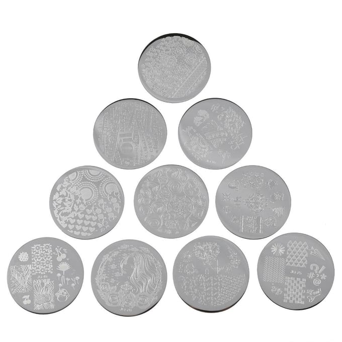 Professionele Bloem Bos Afbeelding Platen Nail Art Stempelen Stamper Schraper Sets Gereedschap blue