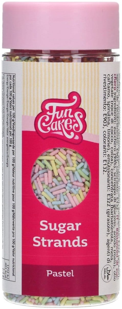 FunCakes Sugar Strands - Pastel - 80g - Sprinkles - Eetbare Taartdecoratie