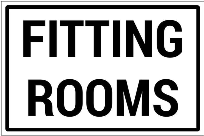 Fitting rooms bord | gecoat dibond materiaal | 30 x 20 cm
