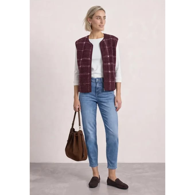 Teddyvest met rits en print