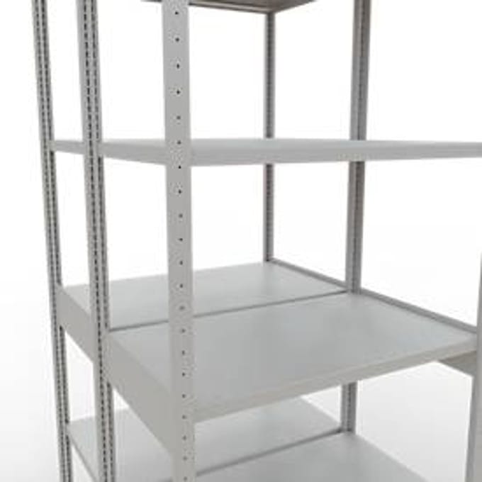 SCHULTE Lagertechnik - Dubbele basisrekken MULTIPlus250 insteeksysteem - 3000x1000x(2x600) mm, 14 legborden, gegalvaniseerd
