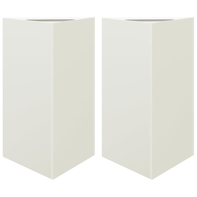 vidaXL - Plantenbakken - 2 - st - driehoek - 50x43x75 - cm - staal - wit