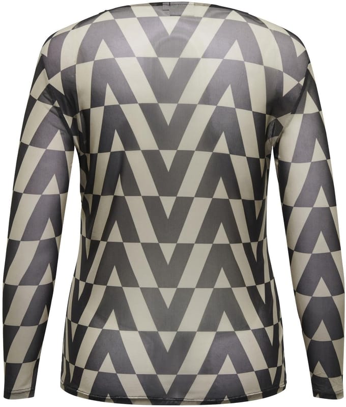 ONLY CARMAKOMA - CARNEWPEMMA L/S MESH TOP JRS - Dames - Blouses