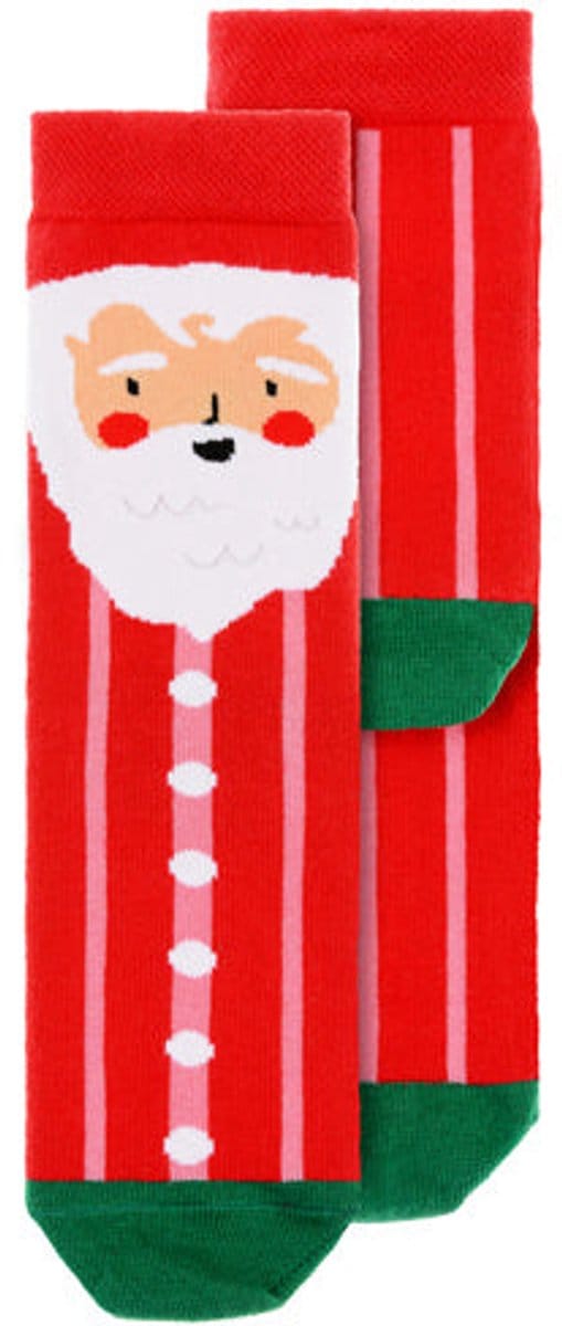Kerstsokken kind Rood Santa - Maat 31-34