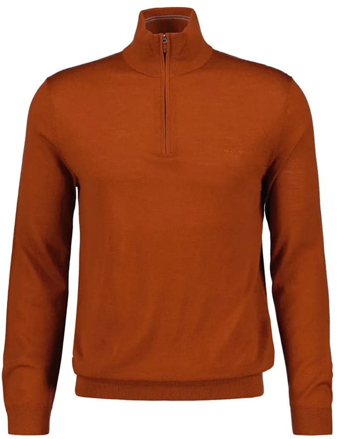 Gant 8050206 Half Rits Trui Bruin,Oranje L Man