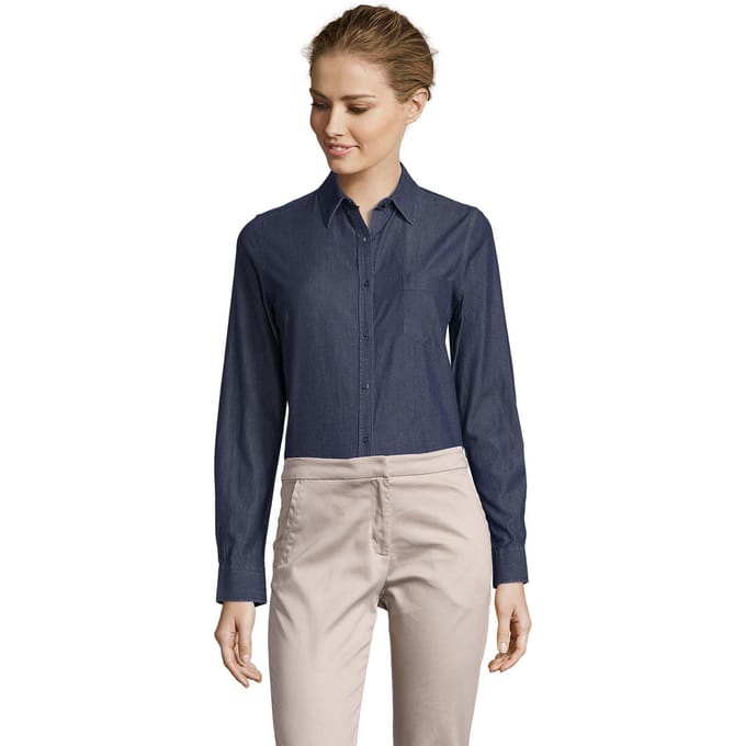 SOLS Dames/Dames Barry Denim Overhemd (Brut Denim)