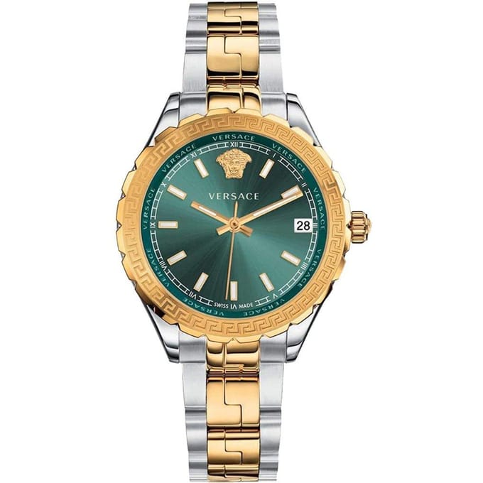 Versace V12050016 Hellenyium Tweekleurig Groen Dameshorloge 35mm groen