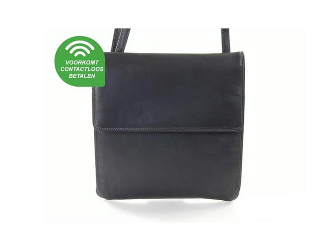 Pia Ries Schoudertas/Crossbody 6001-1 Leer - Zwart