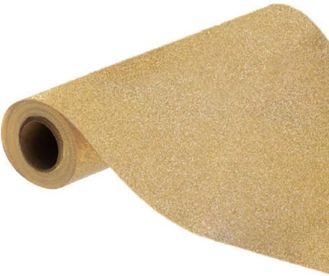 Chaks Tafelloper op rol - gouden glitter - 30 x 500 cm - polyester