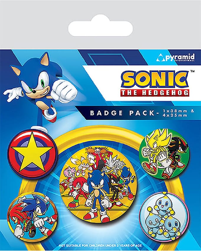 Sega - Sonic The Hedgehog - "Speed Team" Set van 5 Badges