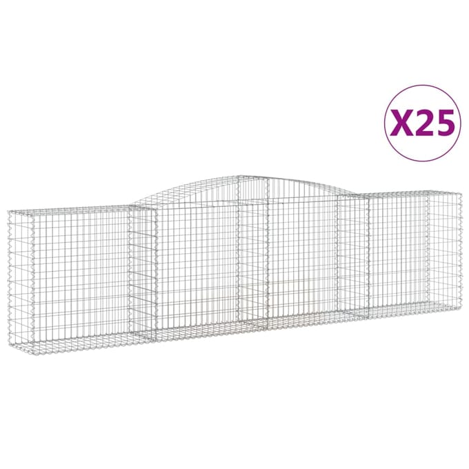 vidaXL - Schanskorven - 25 - st - gewelfd - 400x50x100/120 - cm - ijzer