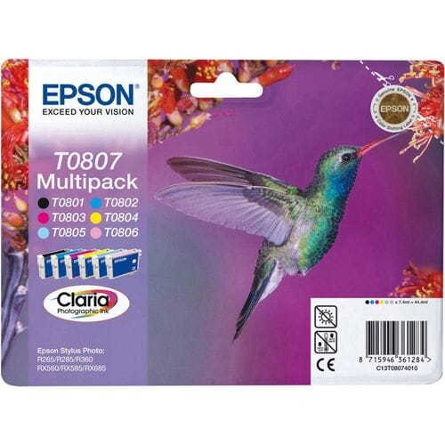 Epson Inktcartridge T0807 6-kleuren Multipack