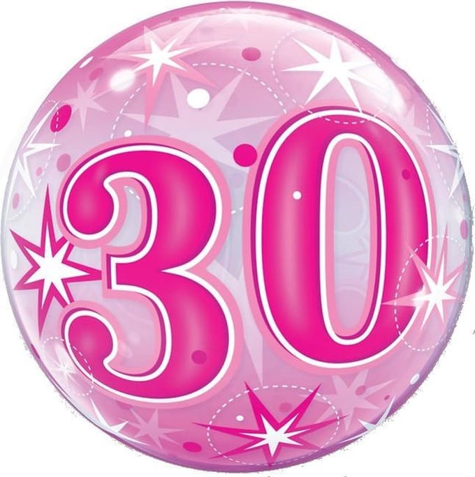 Bubble Sparkle Pink 30 jaar