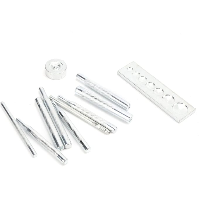 Drukknoop Installatiegereedschap Handpers Matrijs Ponsmachine Set DIY Leerbewerking white