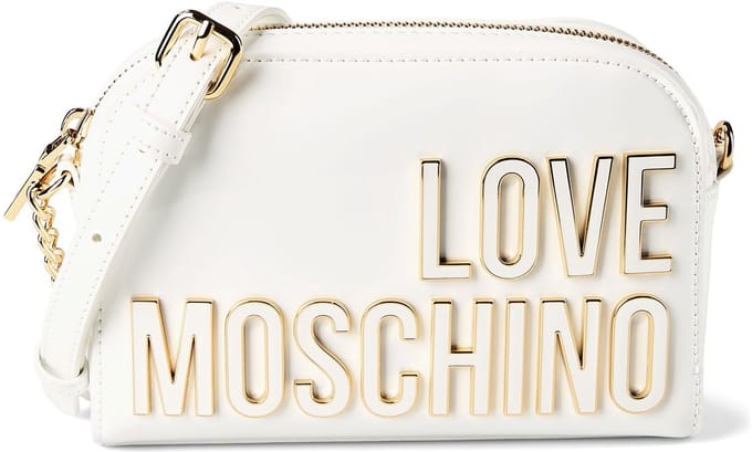 Love Moschino Enameled Logo Crossbody tas 20 cm - Dames - white