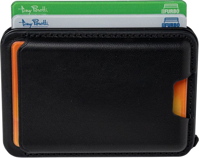 Tony Perotti Furbo EVO RFID leren Pasjeshouder met Magsafe en Standaard - Zwart