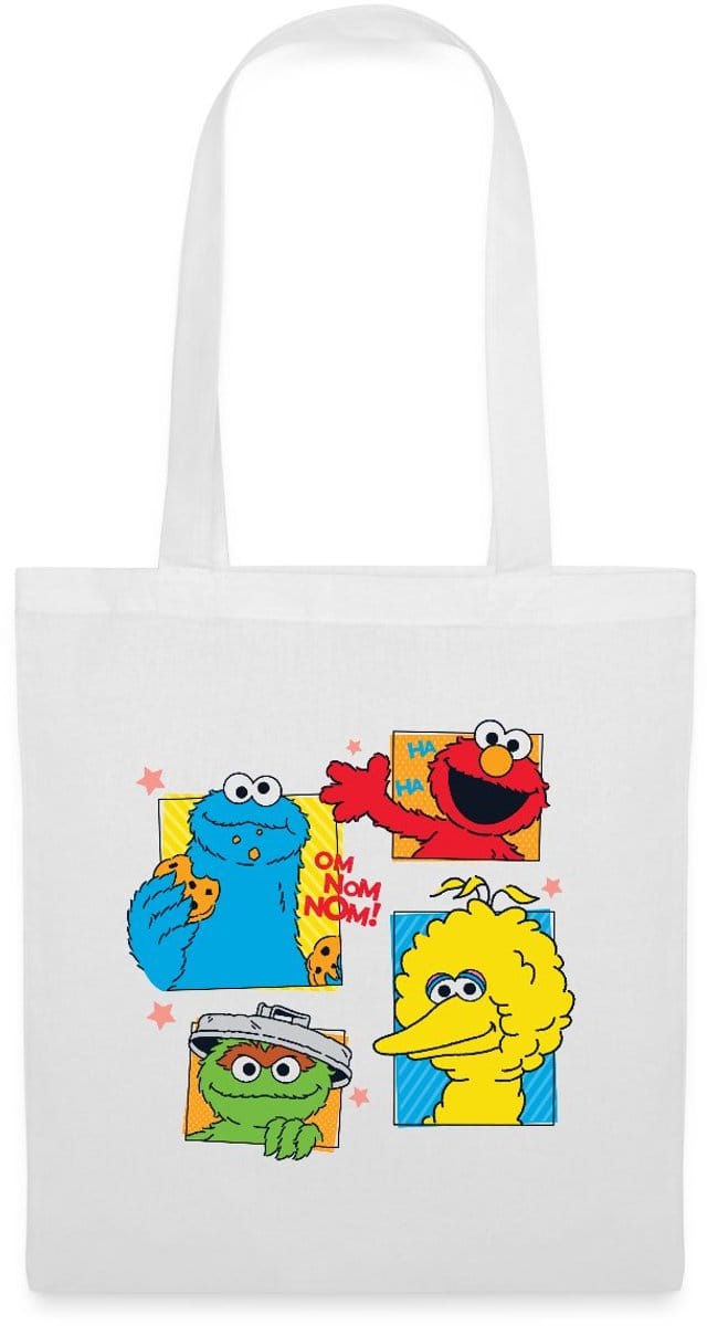 Sesamstraat Koekiemonster Elmo Oscar Bibo Tas Van Stof Schoudertas