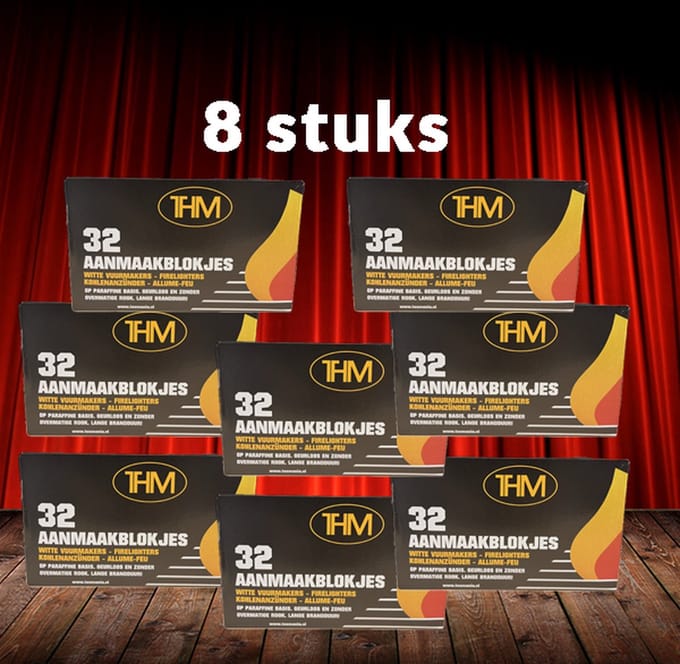 THM Witte Aanmaakblokjes 32 stuks Paraffine 8 Pakjes