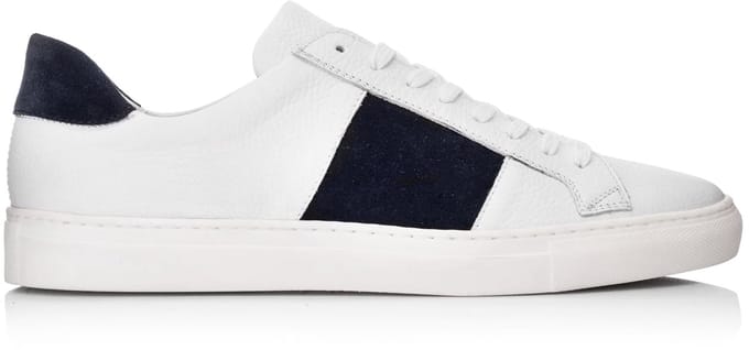 Omnio velo val sneakers heren wit leer / navy suède