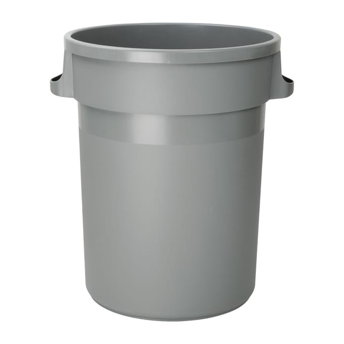 Jantex zware ronde afvalbak grijs 80L