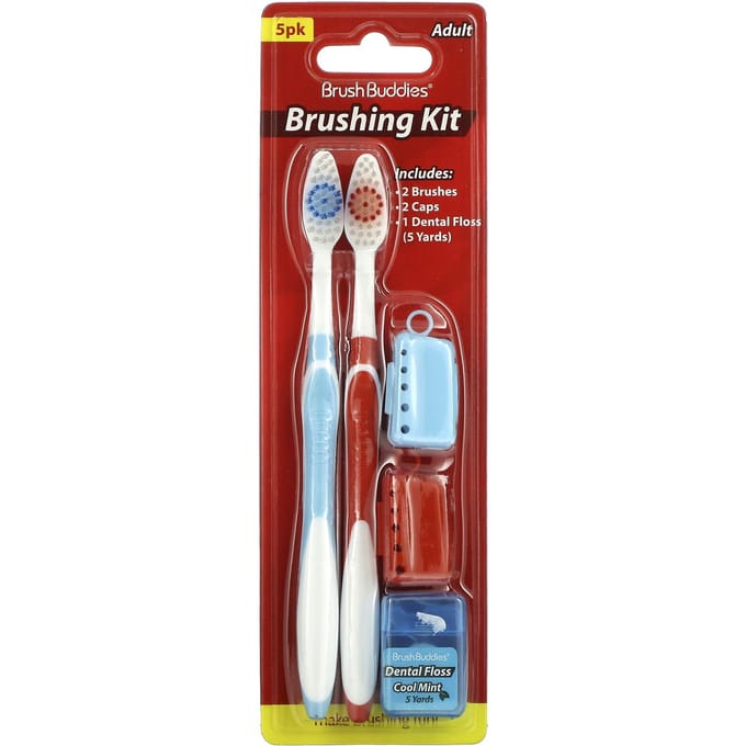 Brush Buddies, Smart Care, Tandenborstelset, Volwassen, 2 stuks brown