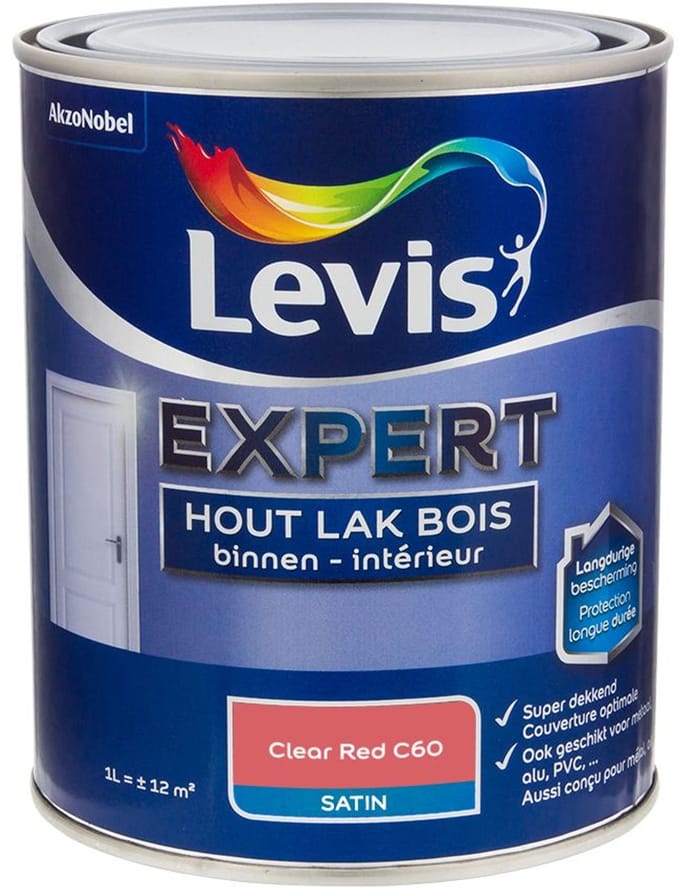 Levis - Expert Hout Lak Binnen Satin Mix - Clear Red C60 - Mengverf - 1 L