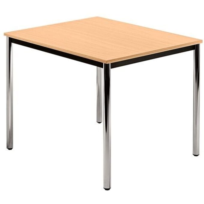 Vergadertafel DR12 »Barcelona« 80x80 cm vierkant onderstel zilver