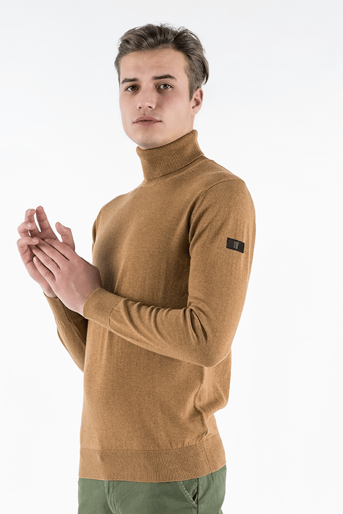 Presly & Sun Trui Keith Turtle Neck Pullover  Bruin