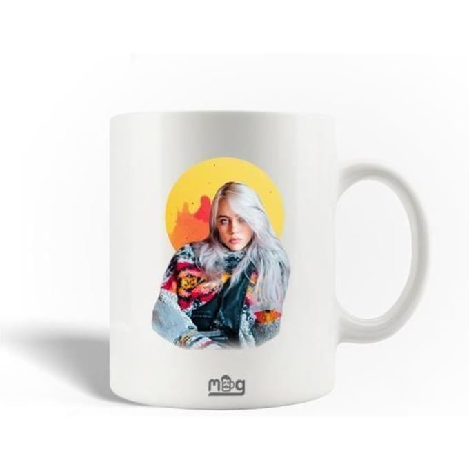 Mug en Céramique - Billie Eilish - Fan Art - 30cl - Compatible Lave-Vaisselle - Blanc