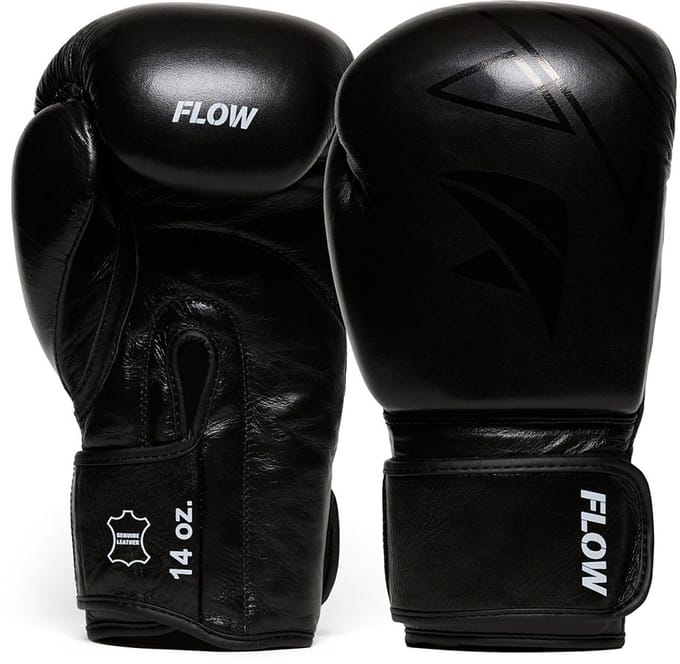 Flow Progress Bokshandschoenen - Zwart runderleer 8 oz