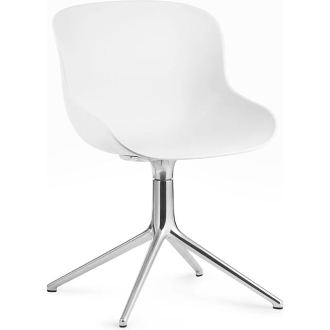 Normann Copenhagen Hyg Draaistoel - wit - aluminium