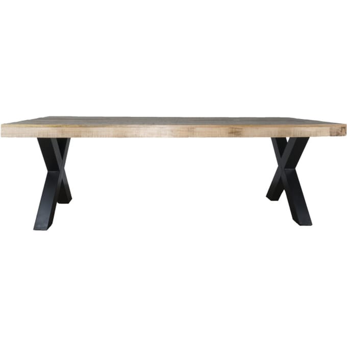 Eettafel Deks 180 cm - X-poot - Industrieel - 4 tot 6 personen - Keukentafel