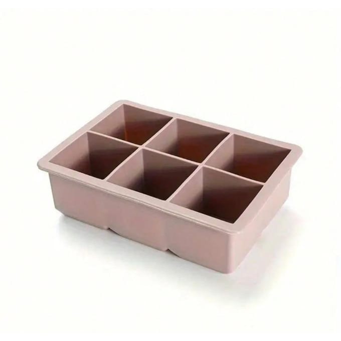 Grand Bac en Silicone, Moule à Glaçons Carré Flexible, Design Empilable Pink - 1 Piece multicolore