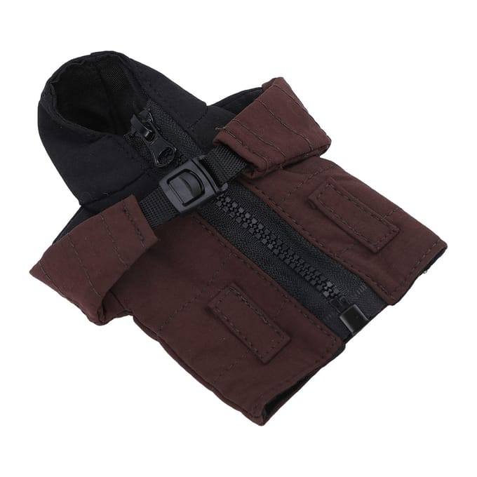 Mini Donsjas Sleutelhanger Multifunctioneel Cool Mini Jas Sleutelhanger met Rits Unieke Grappige Bedel Innovatief Bruin black