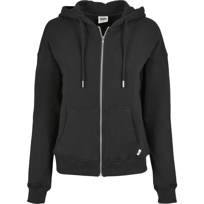 Dames sweatshirt met capuchon Urban Classics organic terry zip