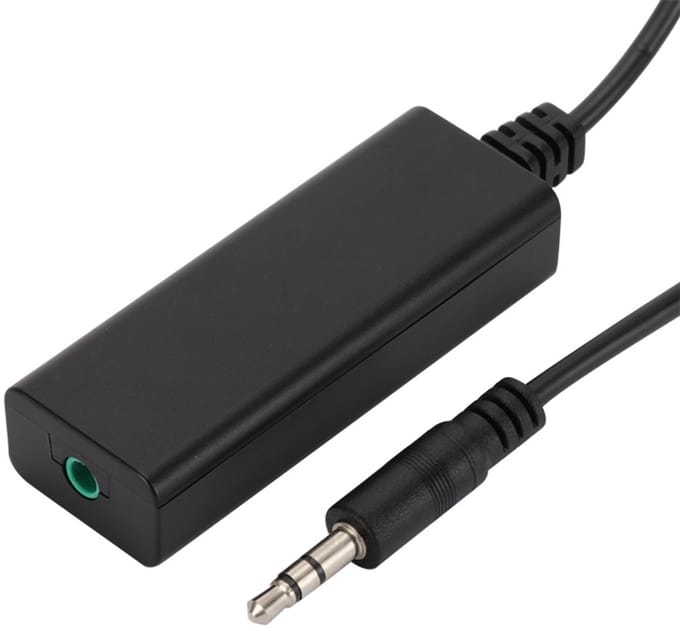 3.5mm Audio Ground Loop Isolator - Ruisonderdrukker - adapter - voor Auto, Smartphone en Computer - zwart