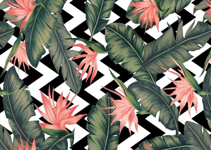 Placemat vinyl | Palm leaves | 4 stuks